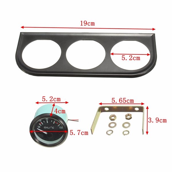 2 inch 52mm Olie Temp Temp Water Temp Elektronische Spoor Kits 3 Hole Stent