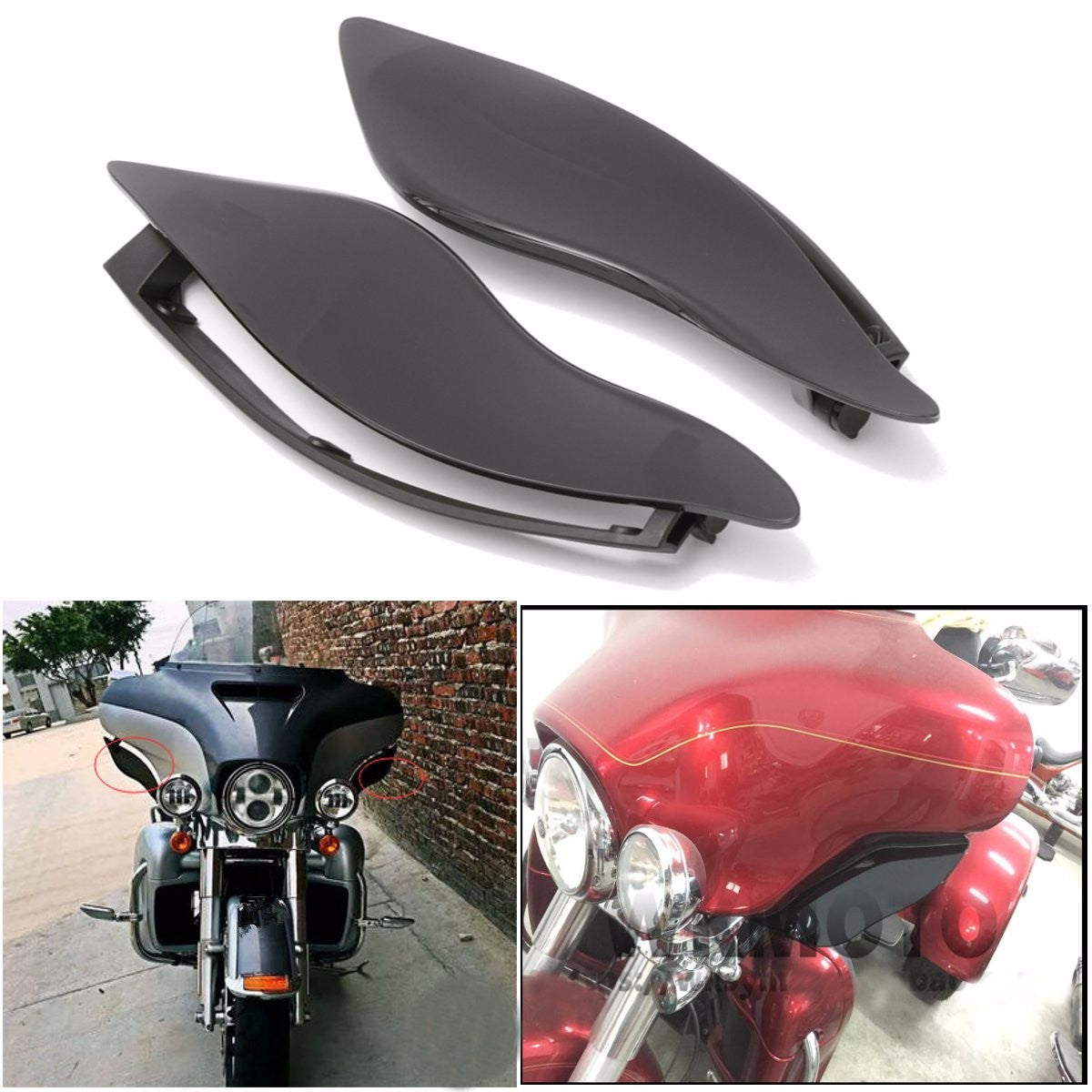 batwing fairing side wing deflector for harley 14-16 electra street ...