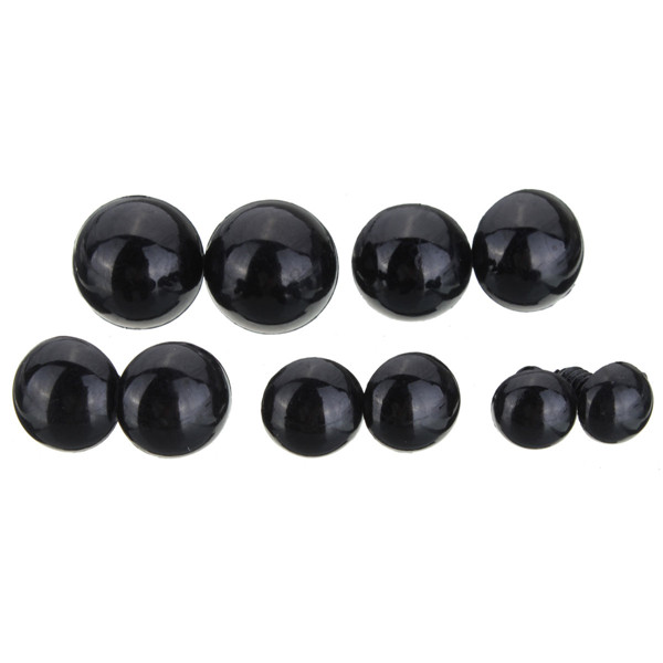  12-20mm Black Plastic Safety Eyes for Teddy Bear 