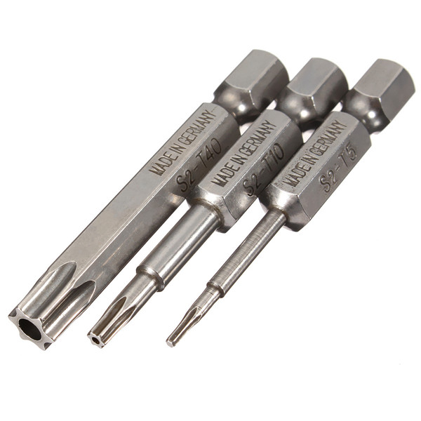 1/4 Inch 50mm T5-T40 Magnetic Torx Screwdriver Bits 