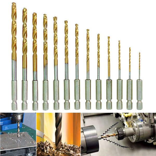 1/4 Inch Hex Shank 1.5-6.5mm HSS Titanium Coated Drill Bit Set