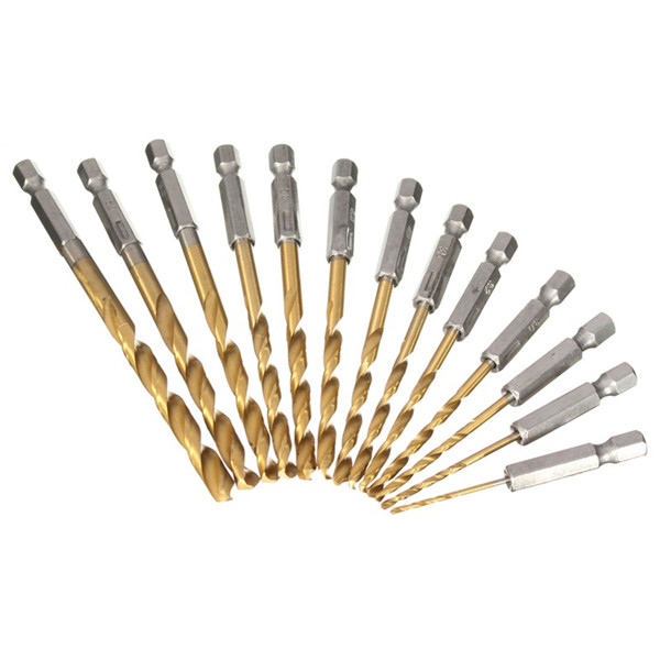 1/4 Inch Hex Shank 1.5-6.5mm HSS Titanium Coated Drill Bit Set