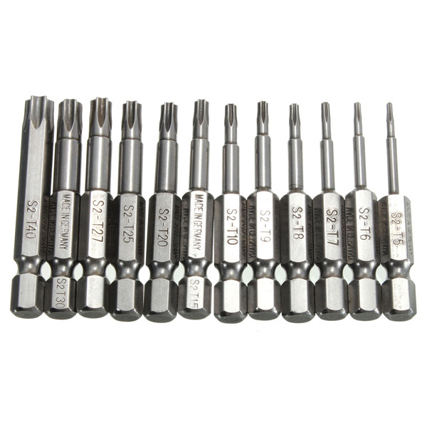 1/4 Inch 50mm T5-T40 Magnetic Torx Screwdriver Bits 