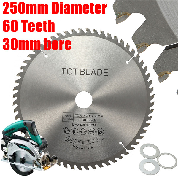 250mm TCT cirkelzaagblad 60T voor Bosch Makita Dewalt 255 mm zagen