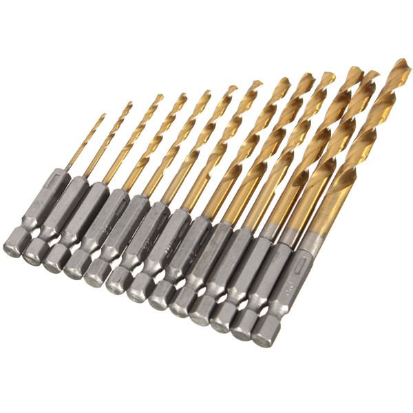 1/4 Inch Hex Shank 1.5-6.5mm HSS Titanium Coated Drill Bit Set