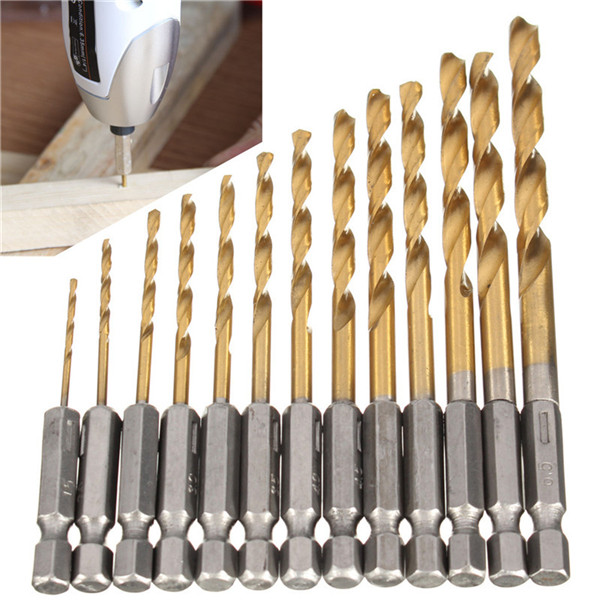 1/4 Inch Hex Shank 1.5-6.5mm HSS Titanium Coated Drill Bit Set