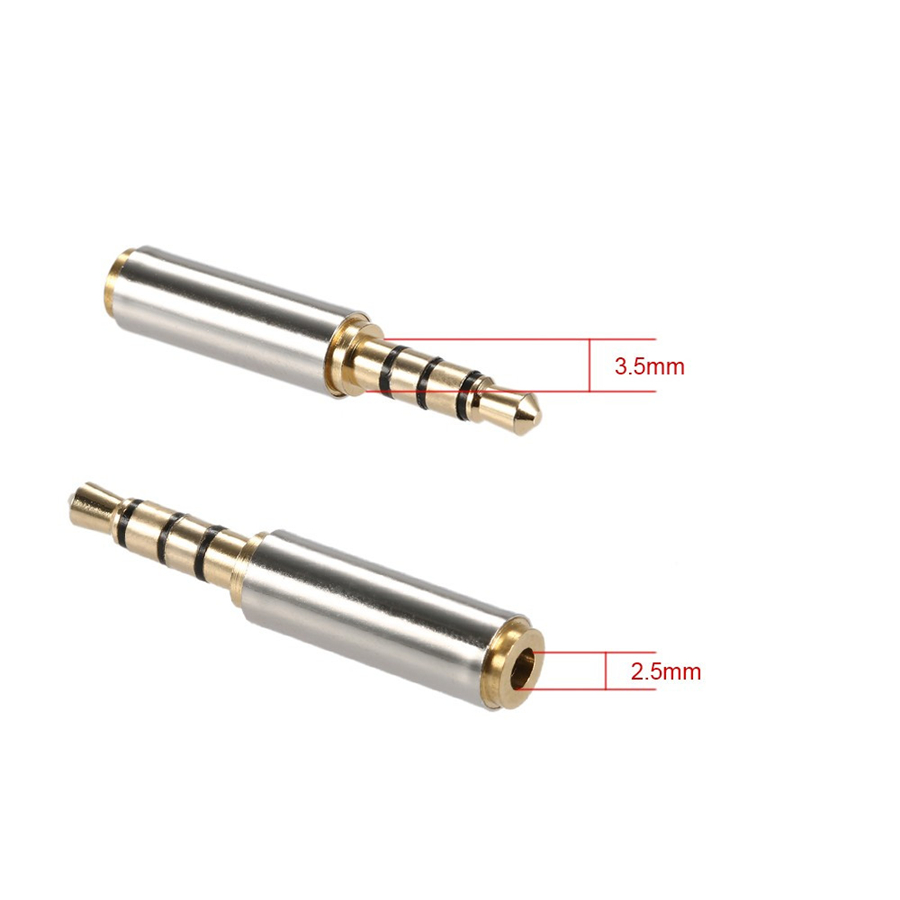 2,5 mm vrouwelijke naar 3,5 mm mannelijke plated audio hoofdtelefoon jack adapter adapter