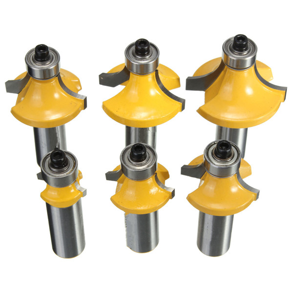 6pcs 1/2 Inch Shank Roundover Router Bit