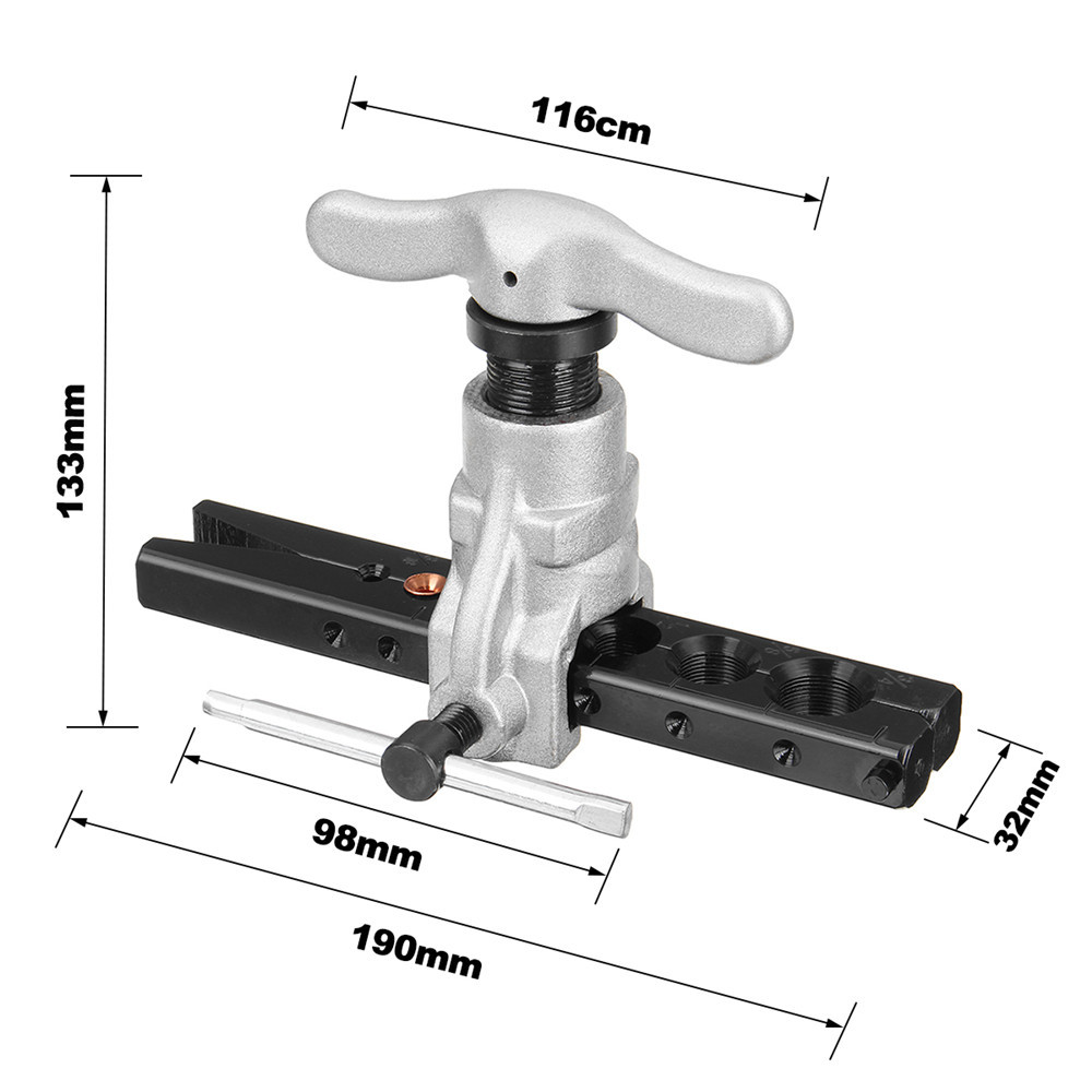 37 Degree  3/16 to 3/4 Inch Eccentric Cone Flaring Tool for Refrigeration Copper Tube