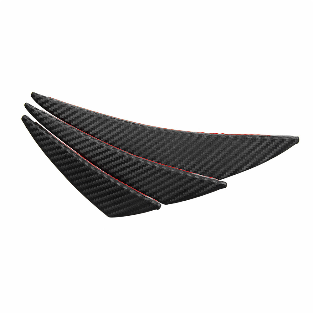 6pcs Universal Carbon Fiber Spoiler Front Bumper Fins Spoiler Canards Refit Car Spoiler Wing