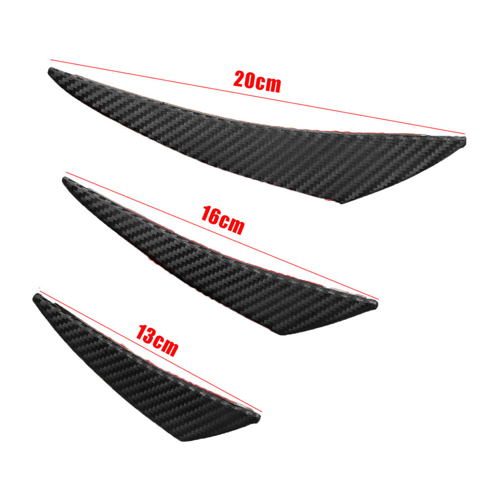 6pcs Universal Carbon Fiber Spoiler Front Bumper Fins Spoiler Canards Refit Car Spoiler Wing