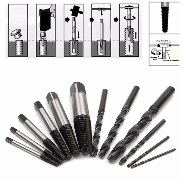 12pc Schroef Extractor en Boor Bit Guide Set Broken Bolt Bevestiging Remover