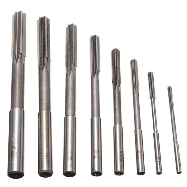 8 stuks 3-10mm HSS Machine Reamer Rechte Shank Milling Reamer Chucking Reamer