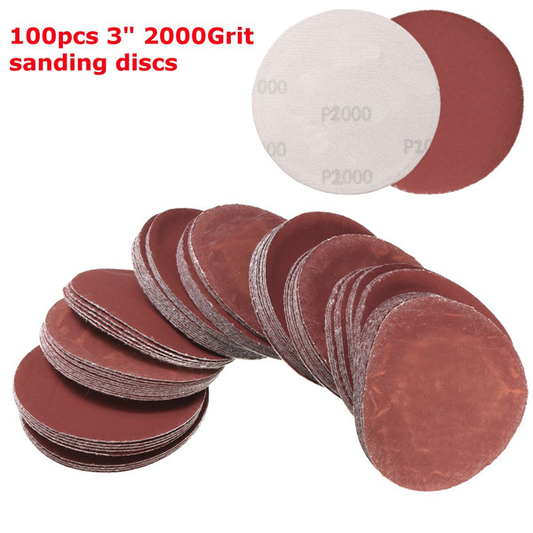 100 stuks 3 inch 75mm 2000 Grit Schuurpapier Schuurschijven Polishing Pad