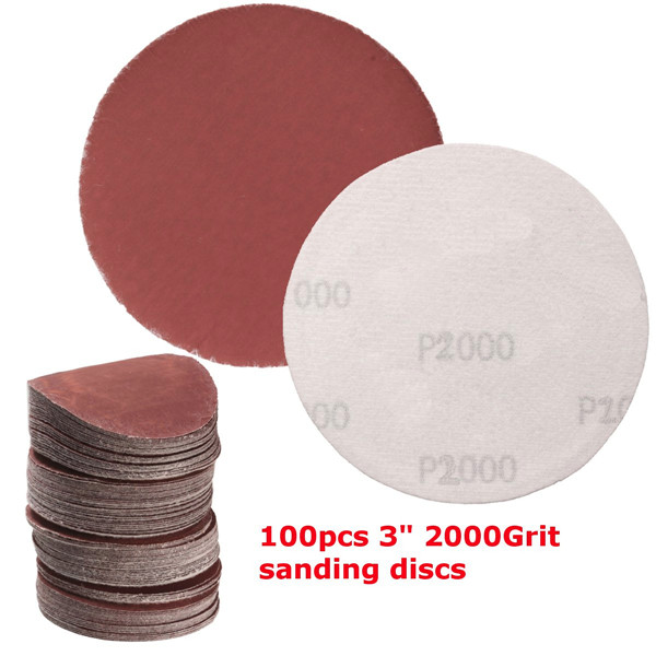 100 stuks 3 inch 75mm 2000 Grit Schuurpapier Schuurschijven Polishing Pad