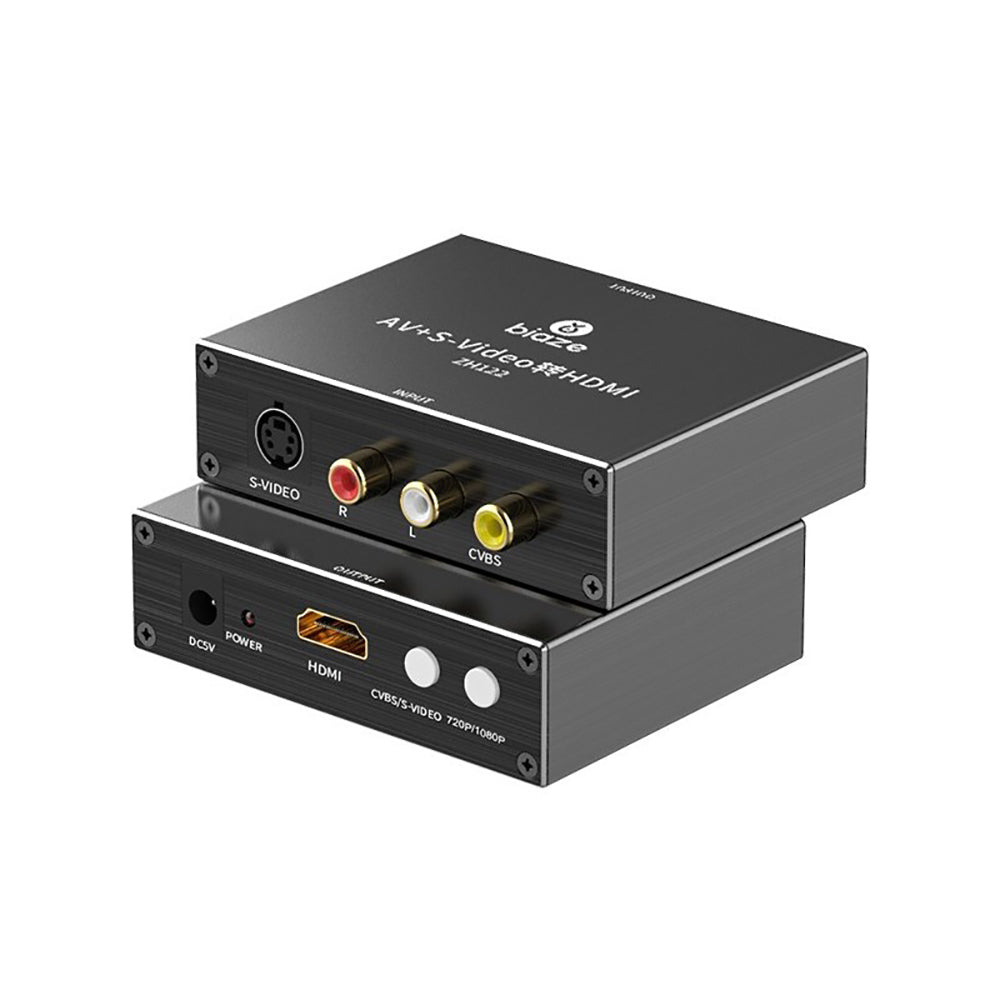 biaze zh122 av/svideo naar hdmiconverter met hoogwaardige chips 720p/1080p resolutie voor dvd