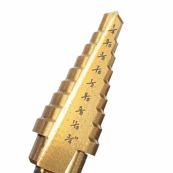 3 stuks HSS Titanium Coated Step Drill Bit 1/8 tot 3/4 Inch Hole Cutter