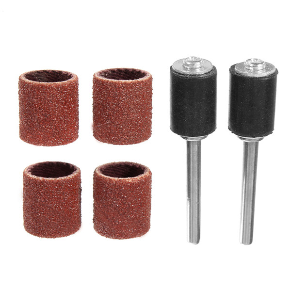 52 stuks 80 120 gruis Schuren Drum Sleeves Sander Met 2 Manden Voor Dremel Rotary Tool