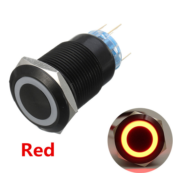 19mm 12V 5-pin Led Light Metaal Push Button Momentaire Switch