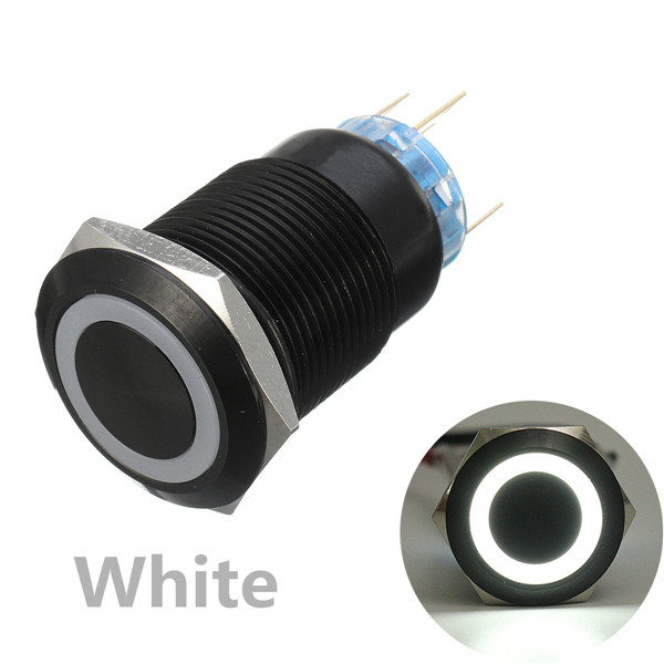 19mm 12V 5-pin Led Light Metaal Push Button Momentaire Switch