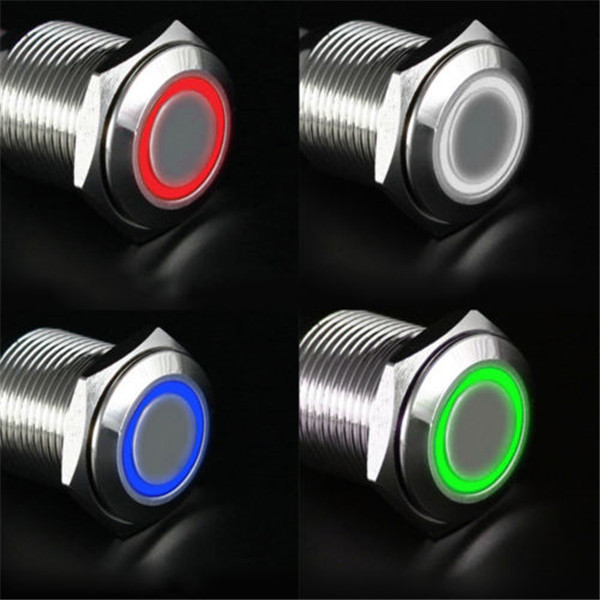 DC 12V 12mm Led Light Metaal Push Button Latching Switch Waterdichte Switch