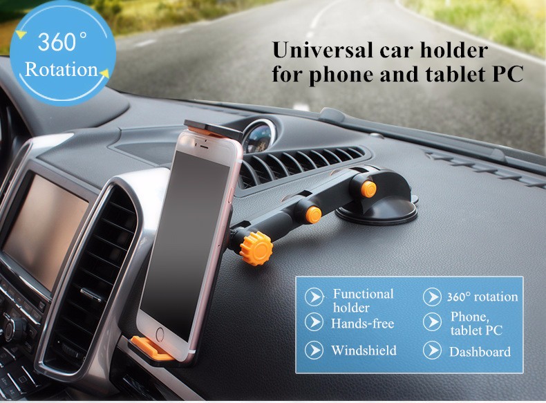 2-in-1 360 ° schaalbare auto dashboard sucker mount houder stand voor Smartphone Tablet PC Navigator