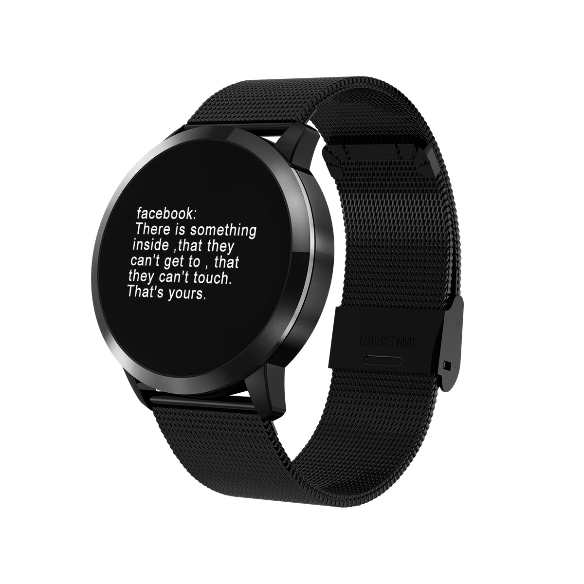 new color updated newwear q8 stainless steel 0.95 inch oled color screen blood pressure heart rate smart watch Dennisdeal