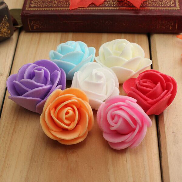 50st 2,5cm Kunstmatige Rozen PE Schuim Simulatie Rose Bloemen Bloemen Wedding Party Home Decoration