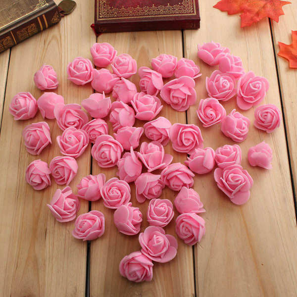 50st 2,5cm Kunstmatige Rozen PE Schuim Simulatie Rose Bloemen Bloemen Wedding Party Home Decoration