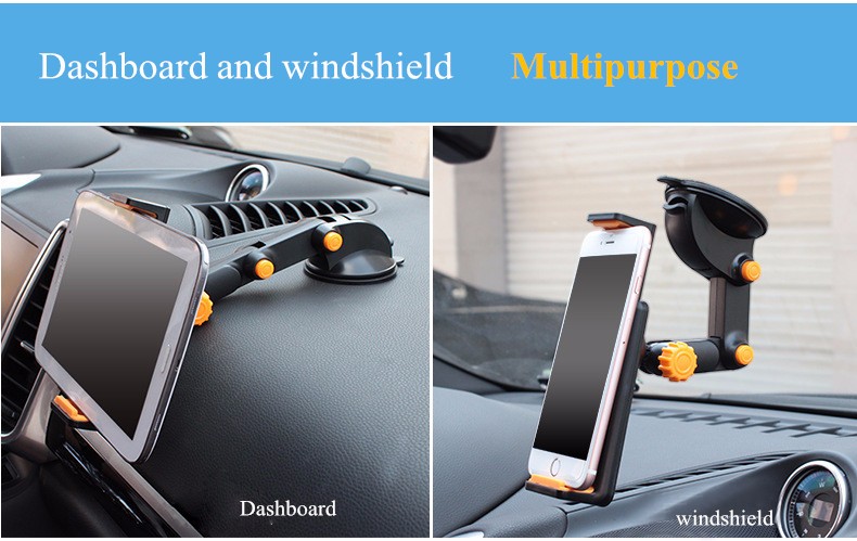 2-in-1 360 ° schaalbare auto dashboard sucker mount houder stand voor Smartphone Tablet PC Navigator