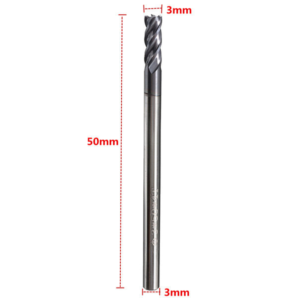 5 stks 4 Fluiten 3mm Schacht Tungsten Carbide End Mill Cutter HRC50 CNC Tool