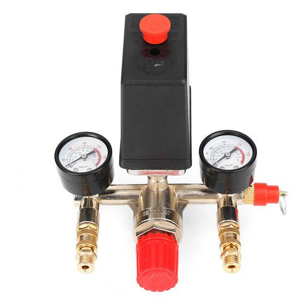 90-120PSI Luchtcompressor Drukschakelaar Regelklep Spruitstuk Regulator Gauge