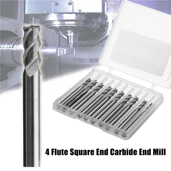 10 stks 3.175mm Schacht 4 Fluit End Mill Cutter Spiral Carbide CNC Frees Boor