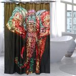 Modern-Elephant-Printing-Shower-Curtain-Waterproof-Mildewproof-Polyester-Fabric-Bath-Curtain-Bathroom-Product-With-12-Hooks