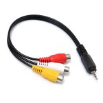 New-2-5mm-Male-to-3RCA-Female-Jack-Audio-Video-AV-Adaptor-Cable-Extension-Lead-20cm