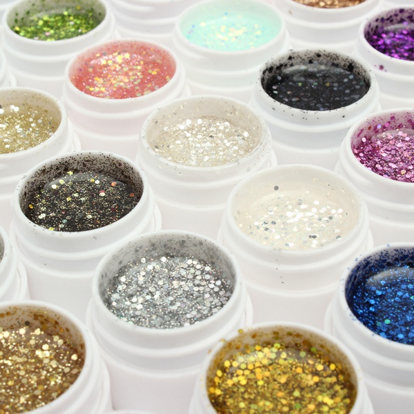 1 Pot 36 Color Glitter UV Gel Builder Nail Art Polish