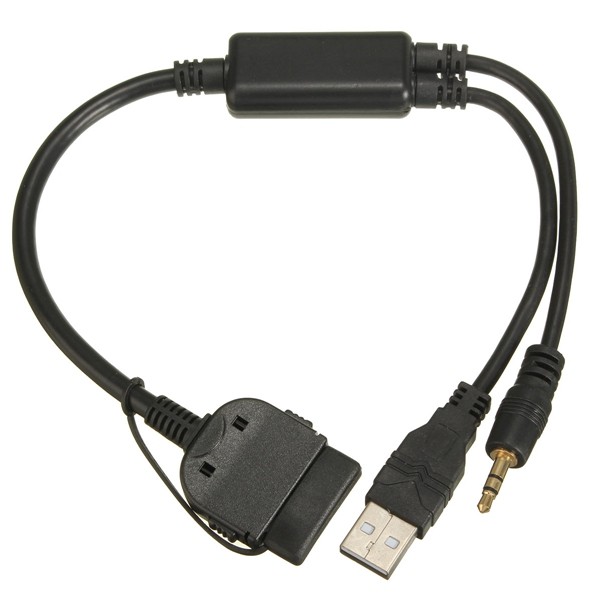 AUX naar USB Audio Interface Y Kabeladapterleiding voor BMW Mini Cooper IPhone iPod