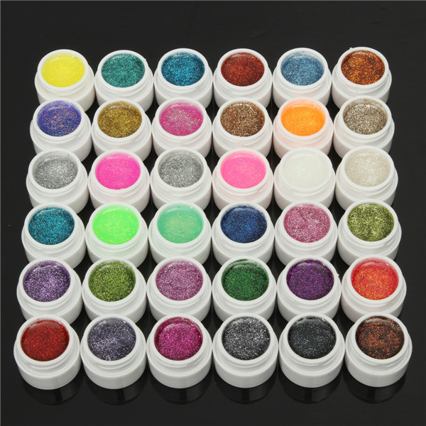 DANCINGNAIL 36 Kleuren 5ml Kleine Glitter Glanzende Poeder UV Gel Builder Nagel Kunst DIY Manicure