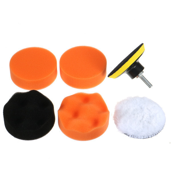 7pcs Polish Wax Foam Sponge Pad Met Booradapter