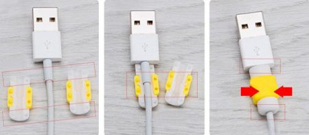 Super zachte siliconen kabel Protector voor Apple iPhone 4s 5 5s 6 6s 7 Plus - dennisdeal.com