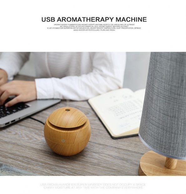 USB Houtnerf Aromatherapie (Olie diffuser