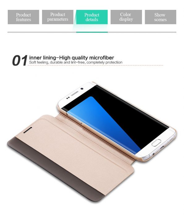 S7/ S7 Edge Luxe Case Smart Touch Window View Flip Stand voor Galaxy S7 /S7 Edge - dennisdeal.com
