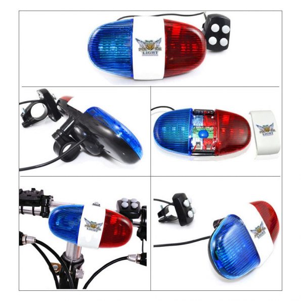 Politie LED Licht + fiets toeter ( 4 tonen) - dennisdeal.com