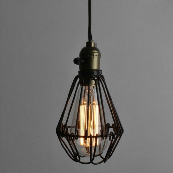 Vintage Lampenkap (ijzeren kooi) - dennisdeal.com