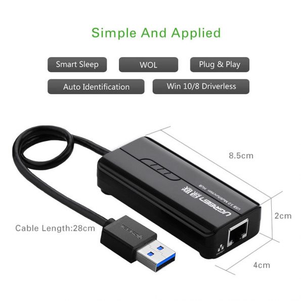 USB 3.0 HUB met LAN Adaptor (Windows en Apple) - dennisdeal.com