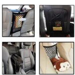 3-schicht-Auto-Lagerung-Net-Tasche-Zwischen-Sitze-Auto-Teiler-Pet-Barrier-Dehnbare-Elastische-Mesh-Tasche