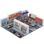 1-64-Auto-Garage-Modell-Miniatur-Stadt-Stra-e-Ecke-Szene-Harz-Figuren-PVC-Fotografie-geeignet